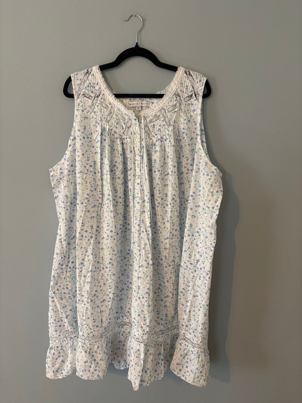 Eileen West floral cotton nightgown, women's size 3XL